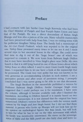 Sri Guru Panth Prakash Rise of Khalsa Rattan Singh Bhangu Sikh English Book MCV1