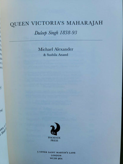 Queen victoria's maharajah duleep singh by michael alexander english book b16