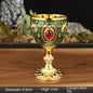 Vintage Holy Grail Medieval Goblet Hand Engraved Metal Wine Glass European Style Home Bar Drinkware Dining Room and Home Decor