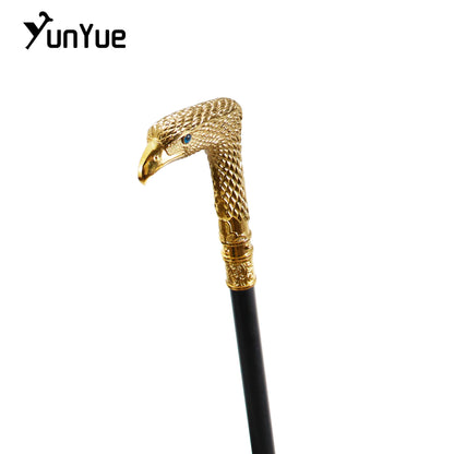 Blue Eyes Gold Male Eagle Walking Cane Gentleman Collection Fashion Elegant Walking Stick Cosplay Film Props Party Crosier Cane
