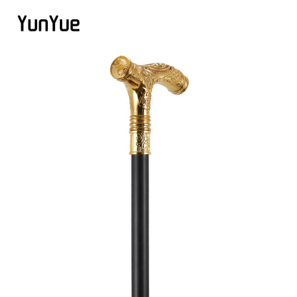 Gold Male Eagle Metals Carving Walking Cane Gentleman Collections Fashion Elegant Walking Stick Cosplay Film Props Party Cane