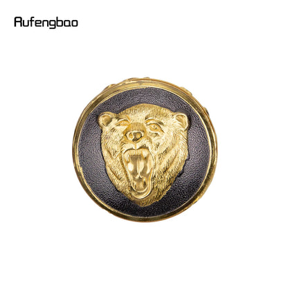 Gold Luxury Roaring Bear Head Totem Walking Cane Fashion Decorative Walking Stick Gentleman Elegant Cosplay Knob Crosier 93cm