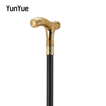 Gold Male Eagle Metals Carving Walking Cane Gentleman Collections Fashion Elegant Walking Stick Cosplay Film Props Party Cane
