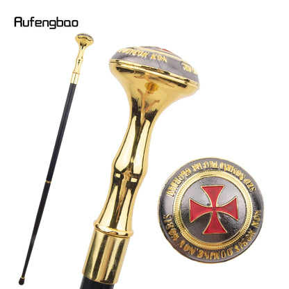Red Cross Freemasonry Freemasons Totem Relief Walking Cane Fashion Walking Stick Gentleman Crosier Knob Walking Stick 93cm