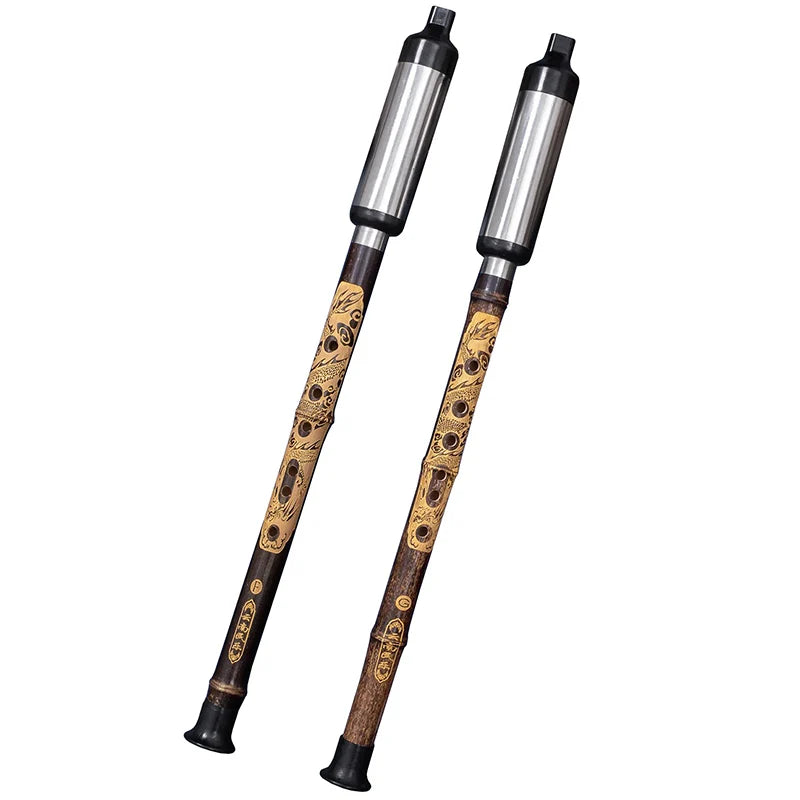 Chinese Bamboo Flute Call Bawu  G/F Key With Ribbon carving Folk Musical Woodwind Instrument Suitable for beginners