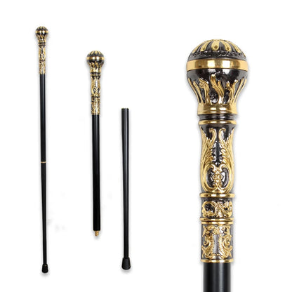 93cm Luxury Gold With Black Detachable Walking Stick Man Fashion Walking Cane Lady Party Sticks Elegant Vintage Walking Cane