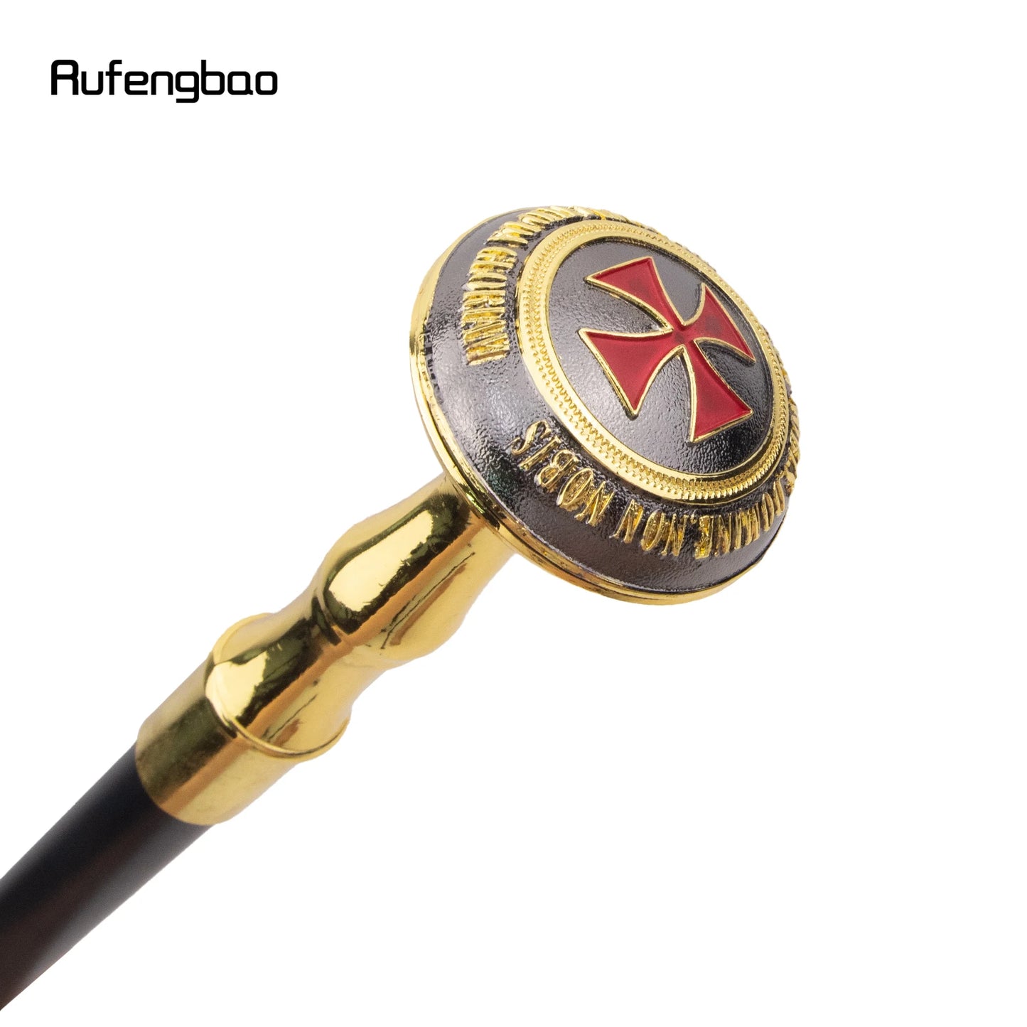 Red Cross Freemasonry Freemasons Totem Relief Walking Cane Fashion Walking Stick Gentleman Crosier Knob Walking Stick 93cm