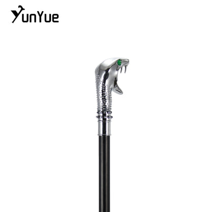 White Luxury Snake Handle Fashion Walking Stick for Party Man Elegant Fashion Vintage Hand Cane Lady Dress Matching Walking Cane