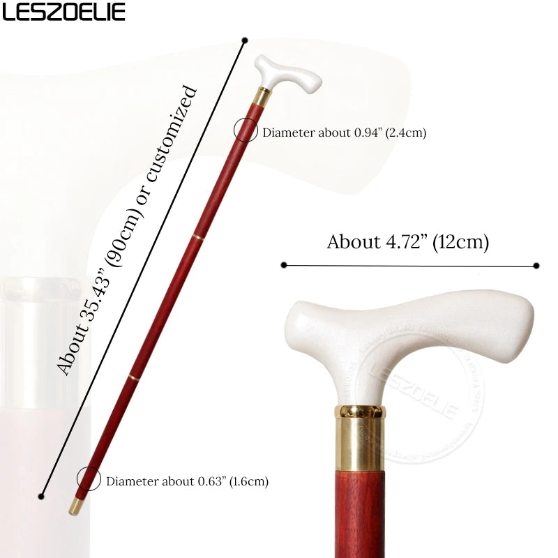 White Resin Handle African Wooden Luxury Walking Stick Men And Women Fashion Elegant Walking Stick Vintage Walking Canes