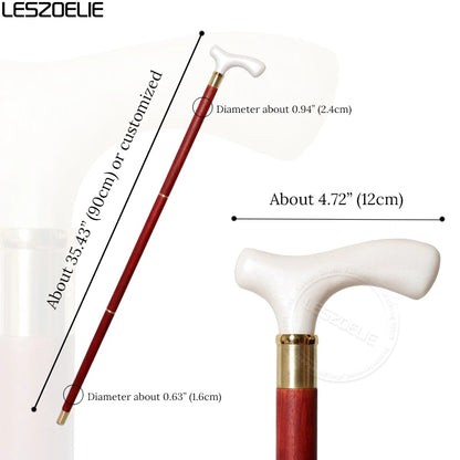 White Resin Handle African Wooden Luxury Walking Stick Men And Women Fashion Elegant Walking Stick Vintage Walking Canes