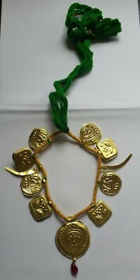 Punjabi Folk Cultural Bhangra Gidha Kaintha Taweets in Green thread necklace T8