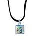 Small Punjabi Sikh Singh Silver Tone Eik onkar Square pendant Necklace LL31