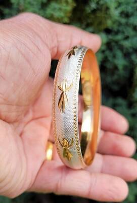 Khanda Kara Gold Silver Plated One Edge Kada Sikh Singh Kaur Khalsa Bangle J20