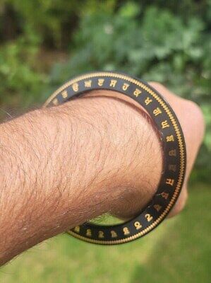 Sant bhindranwale kara gurmukhi kada black gold colour sikh singh bangle e11