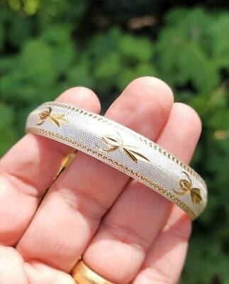 Khanda Kara Gold Silver Plated One Edge Kada Sikh Singh Kaur Khalsa Bangle J20