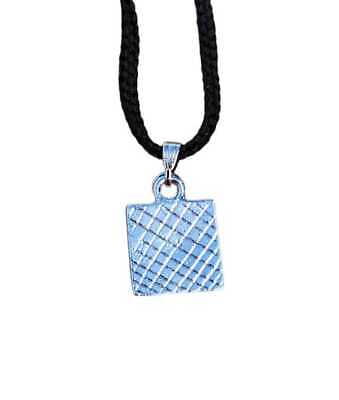 Small Punjabi Sikh Singh Silver Tone Eik onkar Square pendant Necklace LL31