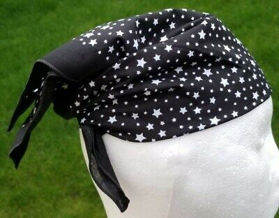 Sikh punjabi black white stars hindu bandana head wrap gear rumal handkerchief y