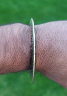 Sant bhindranwale kara gurmukhi kada antique gold plated sikh singh bangle e21