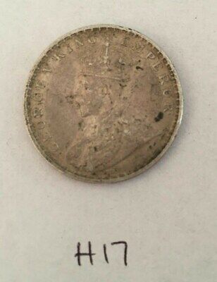 Antique fine silver one rupee british india 1911 king george coin h17 uncleaned