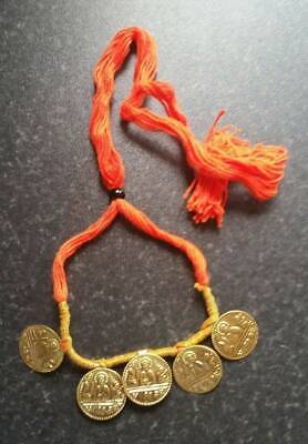Punjabi Folk Cultural Bhangra Gidha Sat Kartar Taweets Orange thread necklace C6