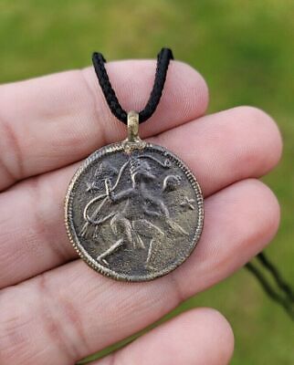 Hindu Hanuman Ram Darbar Token Coin Ram Raj pendant Locket in black thread PP20