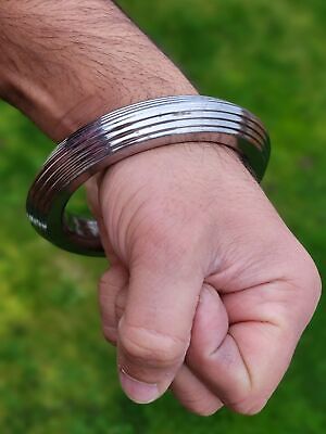 Sikh Kara Sarbloh Kada Pure Iron Lines Design Heavy Khalsa Warrior Bangle OG11