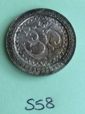 Silver Plated Laxmi Ganesh Ji Hindu OM Legend Good Luck Coin Gift Token 58
