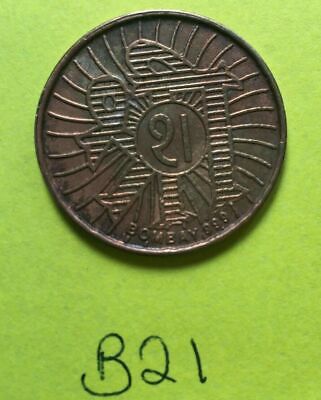 ANTIQUE Lakshmi Ganesh Ji Hindu Mantar Shiri Good Luck Coin Gift for XMas B21