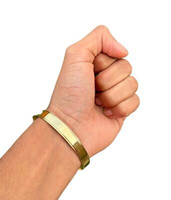Brass Sikh Kara Singh Kaur Khalsa Gold Look Bangle Flat Smooth Kada Bracelet OJ1