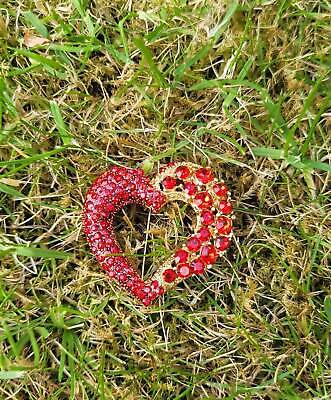 Red Heart Celebrity Brooch Stunning Vintage Look Retro Style Love Broach Pin D1R