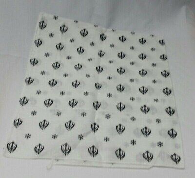 Sikh punjabi white khalsa khandas bandana head wrap gear rumal handkerchief gift